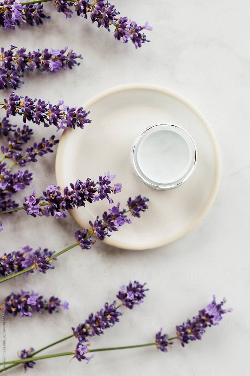 Lavender Skincare Product Styled Flatlay