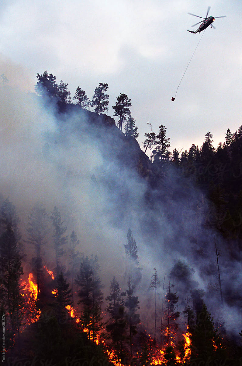 A forest fire in rural Montana.