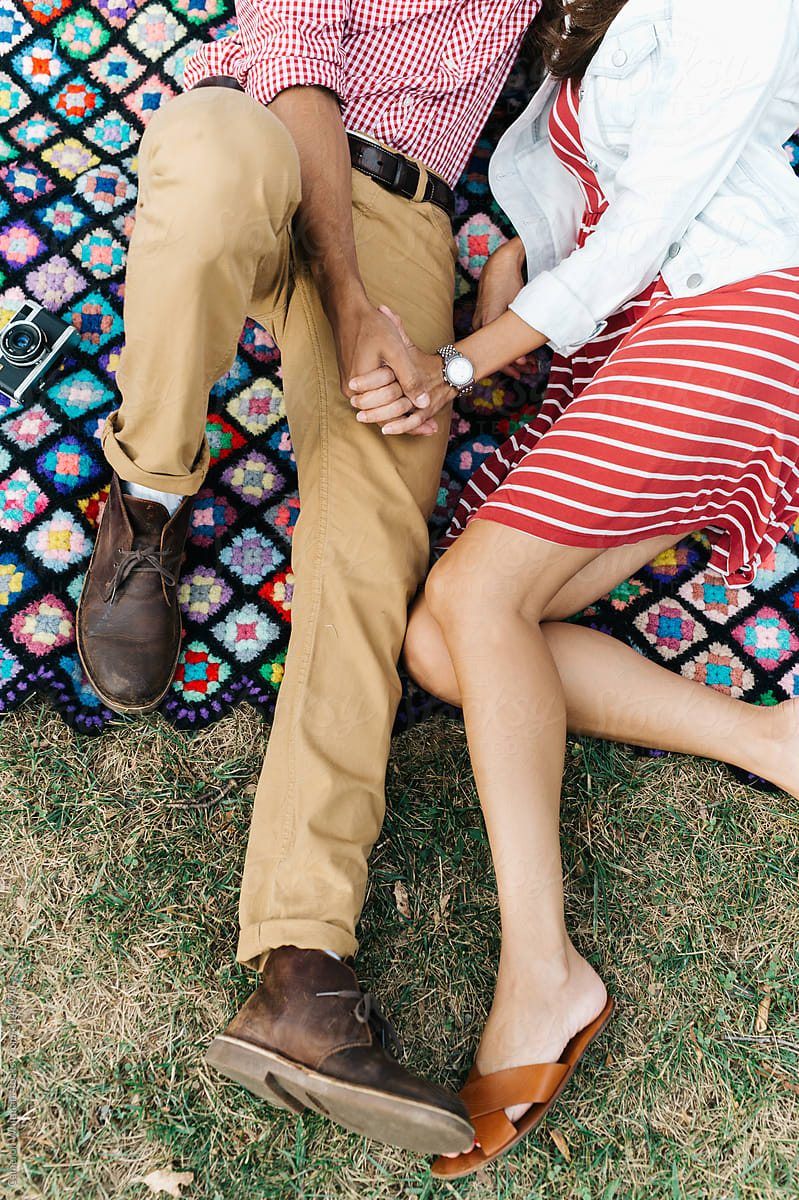 Couple relaxing in the park