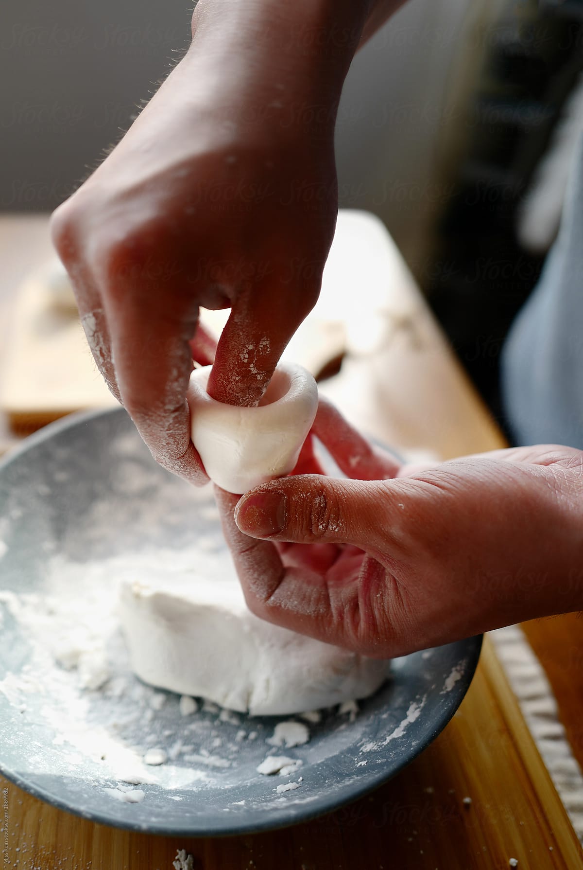 The process of making Chinese Tangyuan  for the dinner in Spring