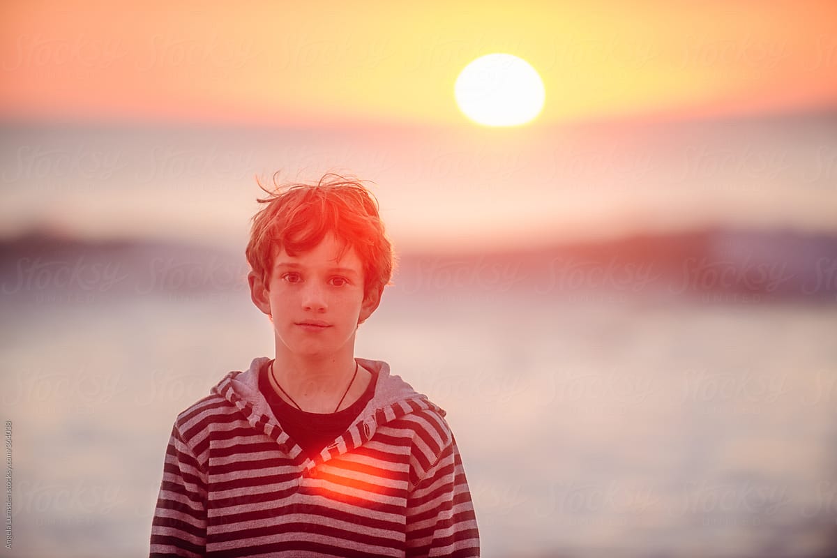 Portrait of a child at sunset