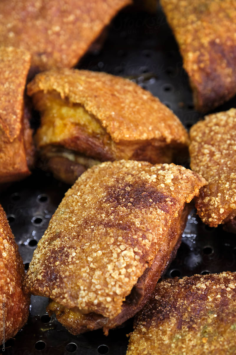 Closeup of fresh fried pork