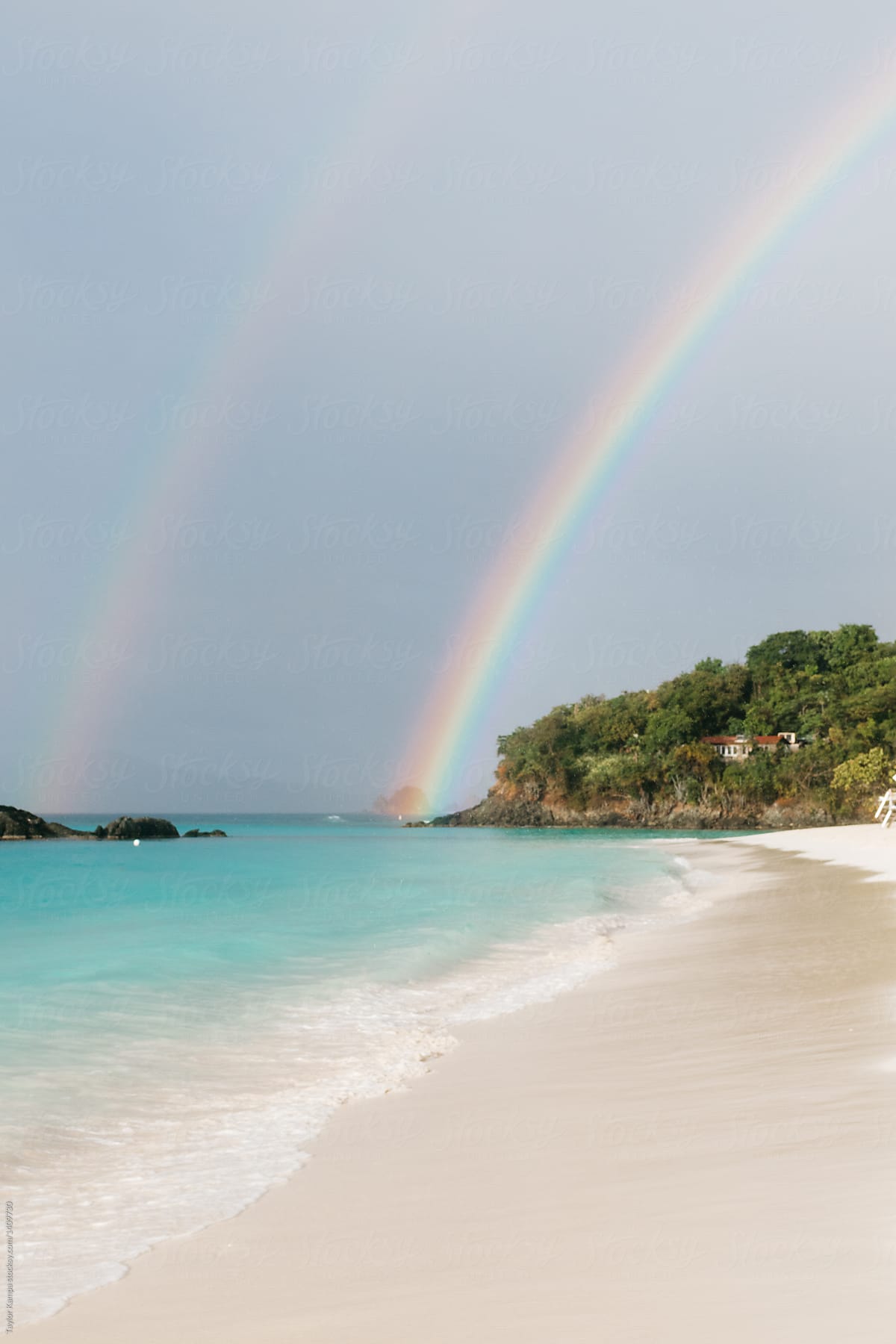 Double Rainbow on the Beach