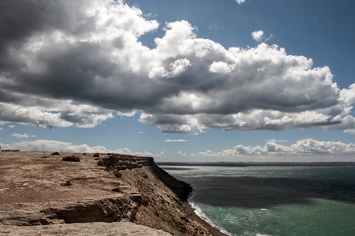 Cliffs over Ocean and clouds