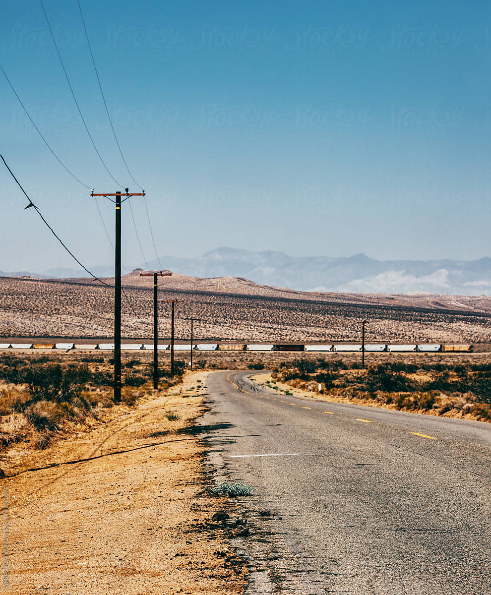 Remote Road Through Beautiful California Desert