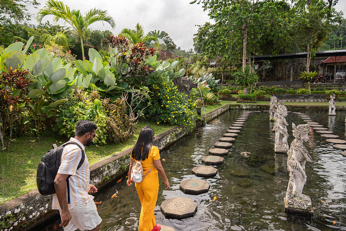 Indian Couple Exploring Landmarks Of Bali