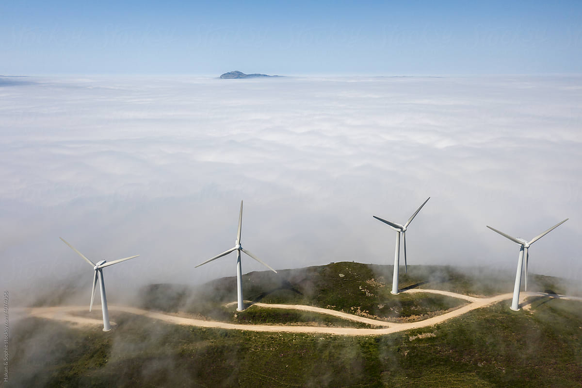 a windfarm in a cloud