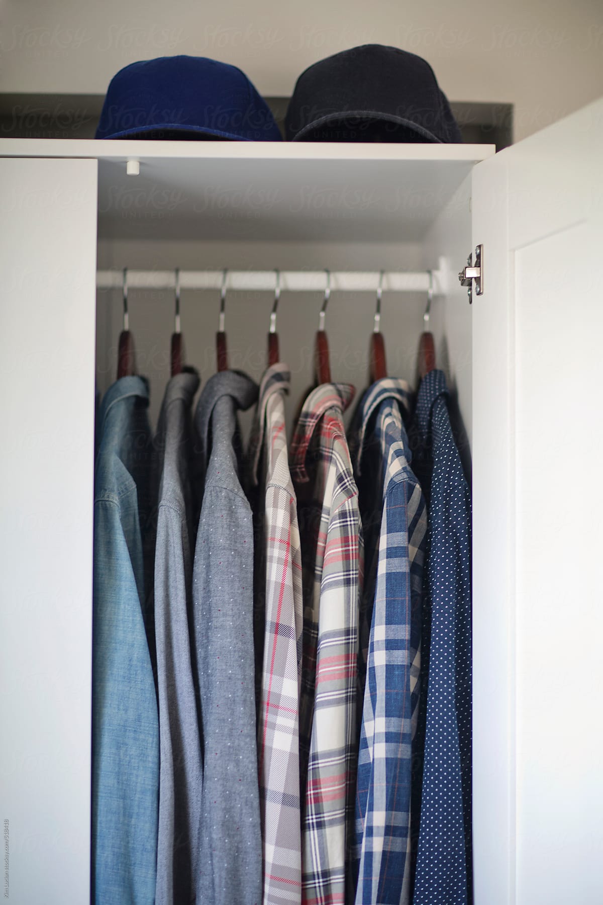 Men's Closet with Button Down Shirts