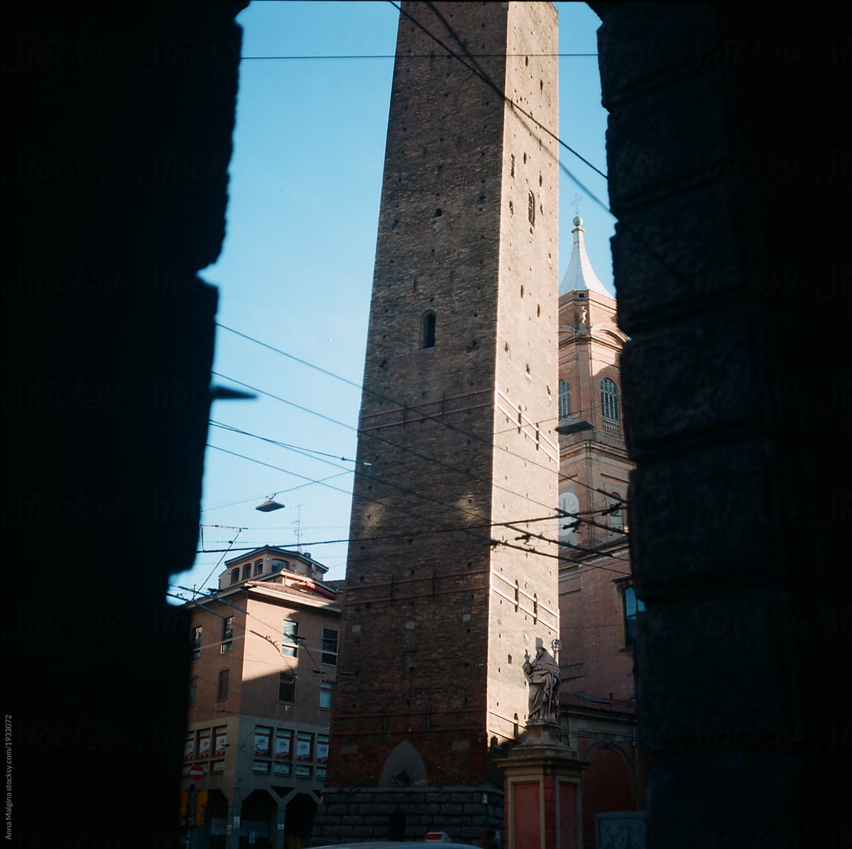 Bologna tower in winter