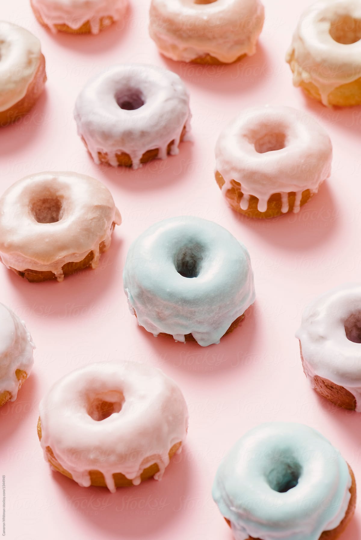 Pastel Colored Glazed Donuts