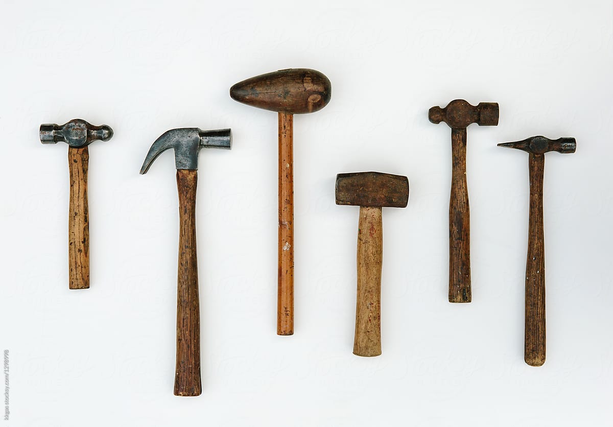 Collection Of Vintage Hammers Of Various Kinds by Stocksy Contributor  Kkgas - Stocksy