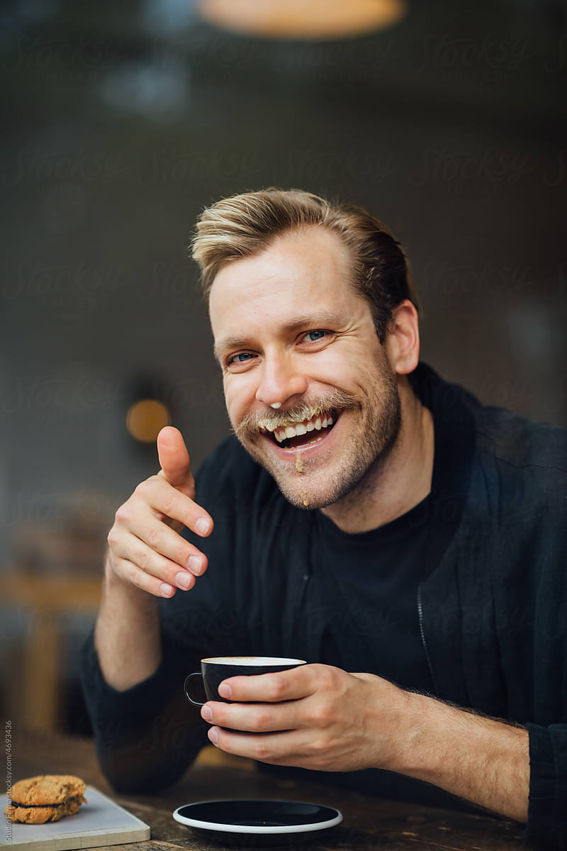 Man with Coffee on His Face