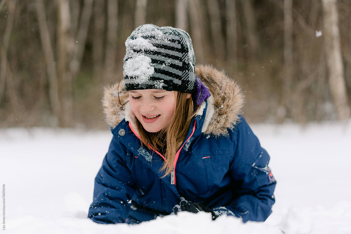 young girl in the snow