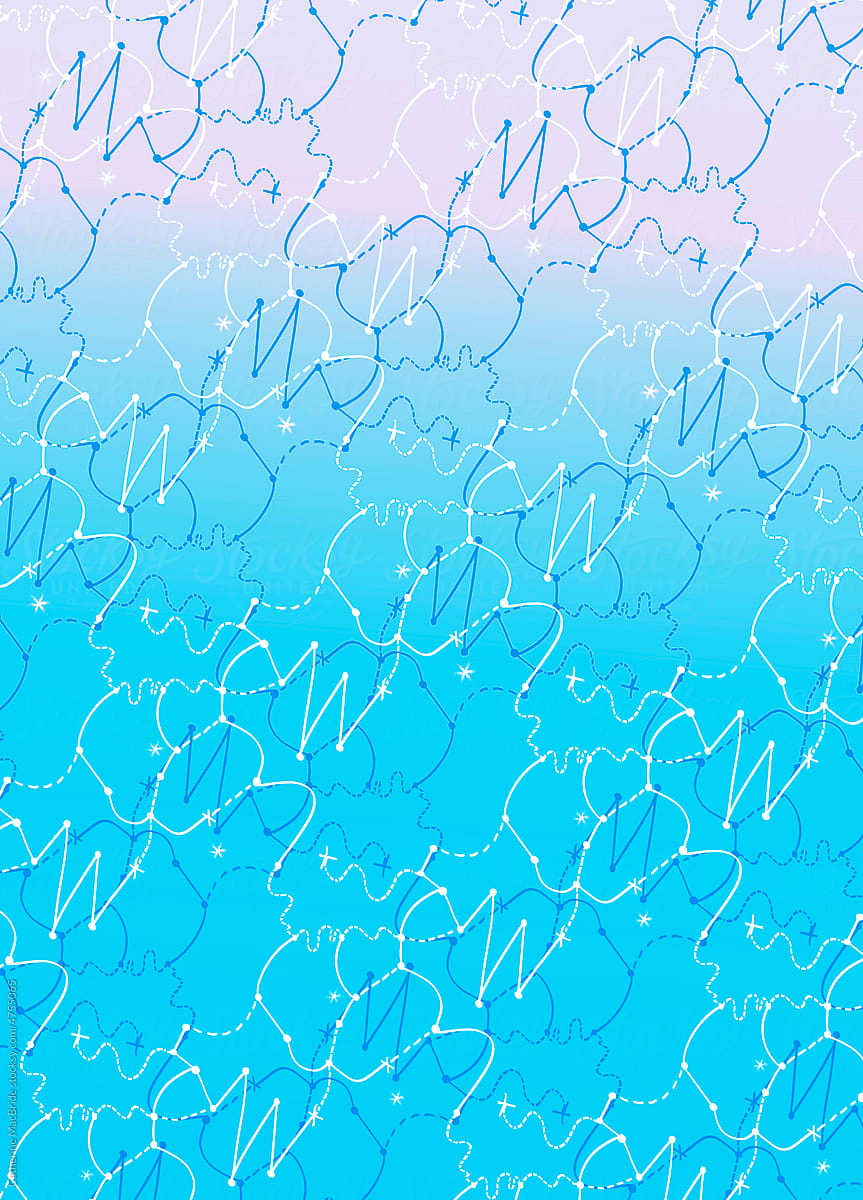 Star Map pattern in gradient of blues