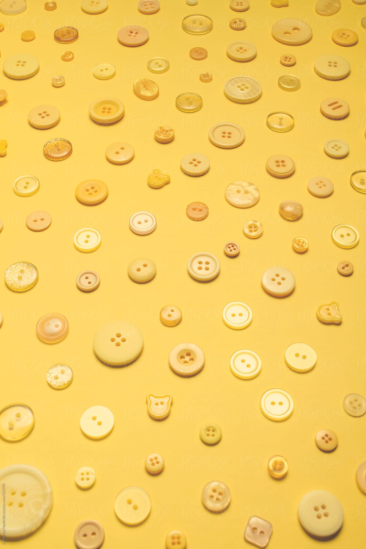 All yellow buttons a collection