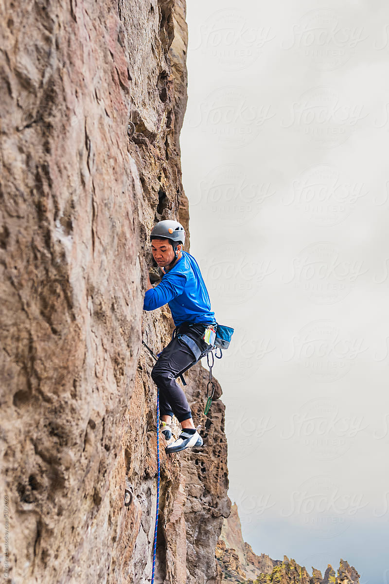 Male Climber Rock Climbing