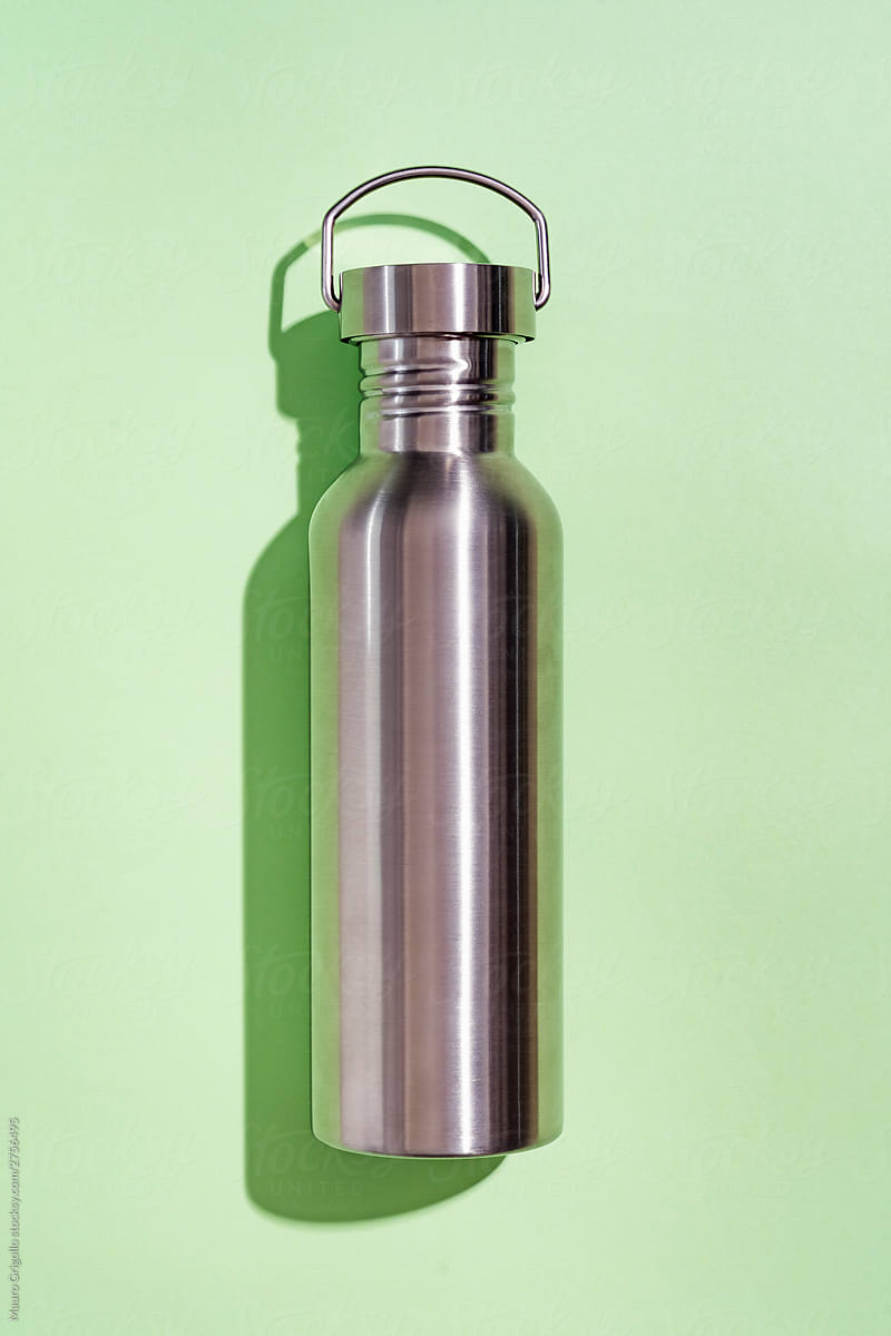 Steel water bottle to limit plastic bottles