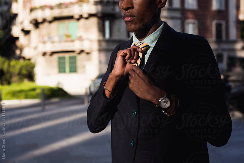 Stylish African American Businessman in the City