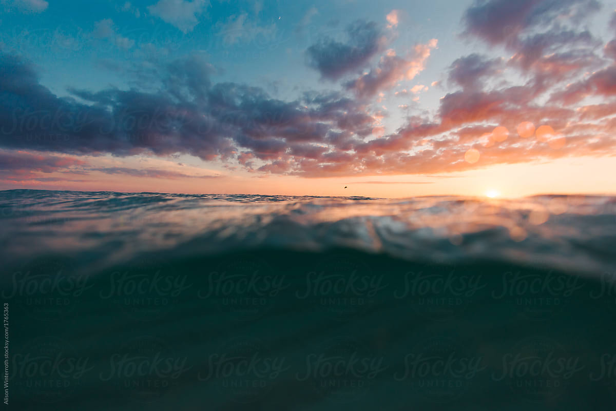 Underwater At Sunset With A Sherbet Sky