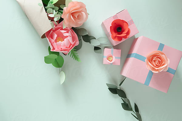 Wrapping Paper Flowers Bouquet by Stocksy Contributor Alita