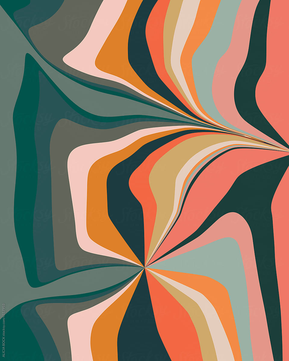 Psychedelic Graphic Pattern In Bold Colors