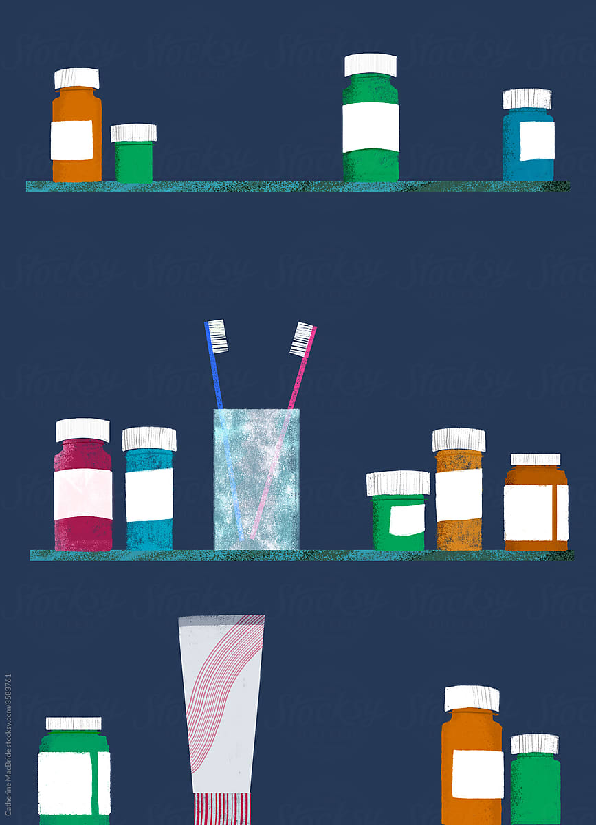 The Medicine/Bathroom Cabinet, an illustration.