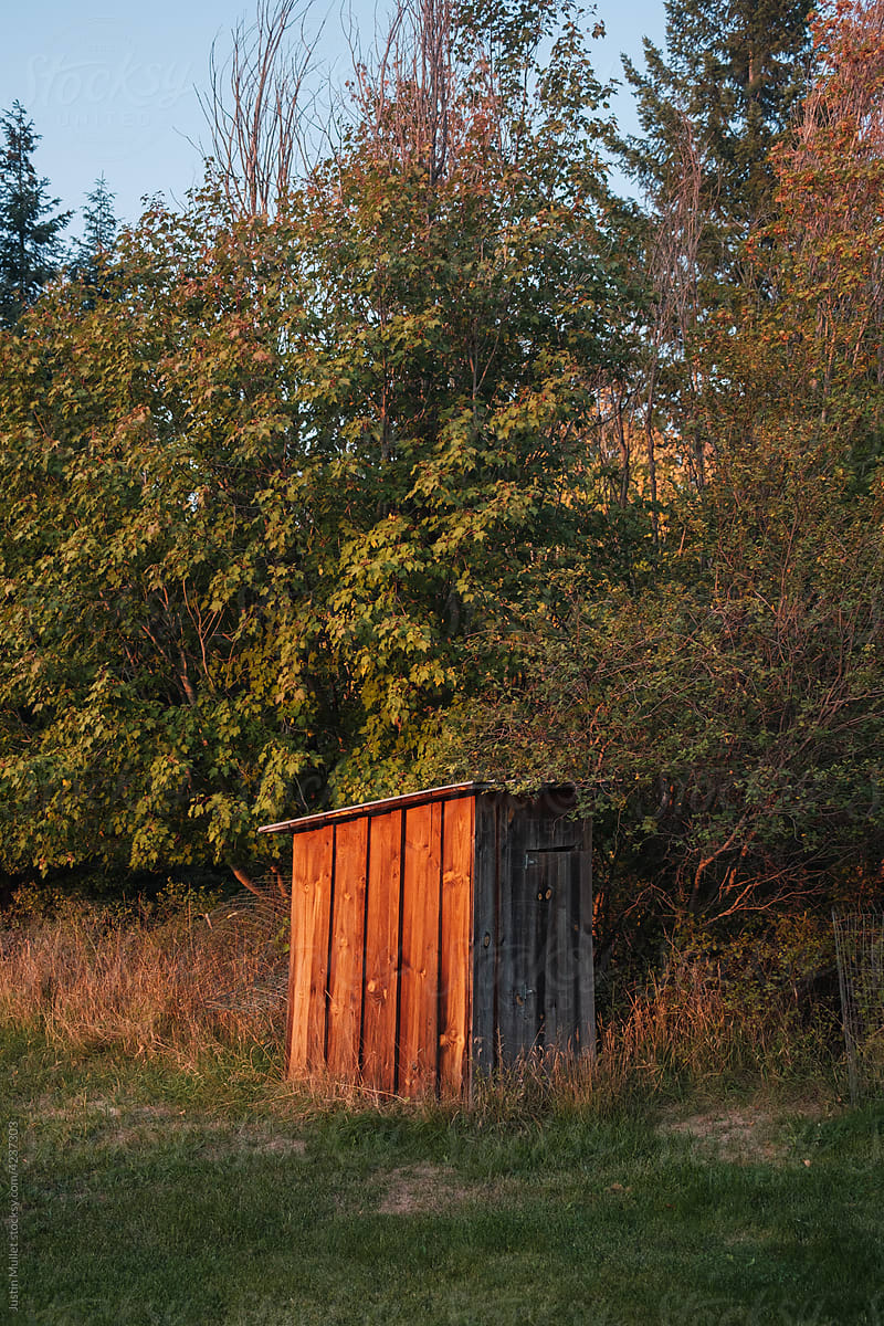 Old wooden outhouse