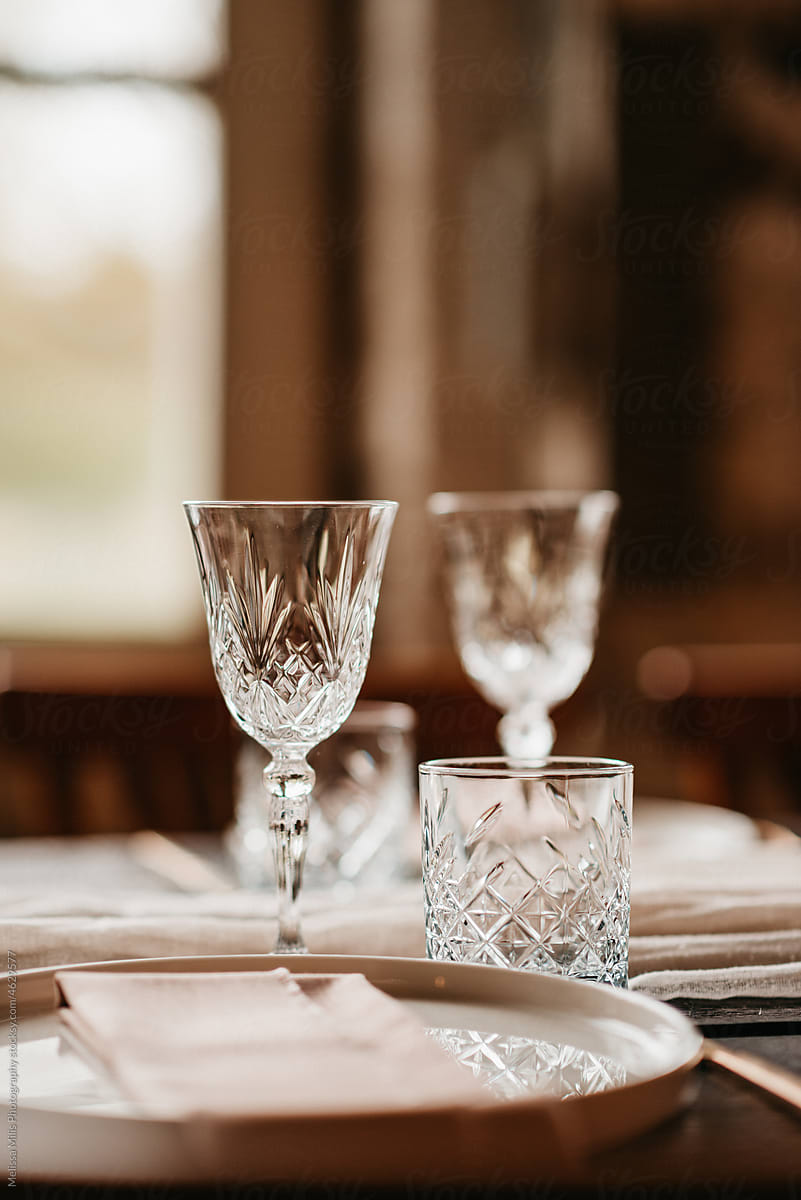 Table with beautiful glasses