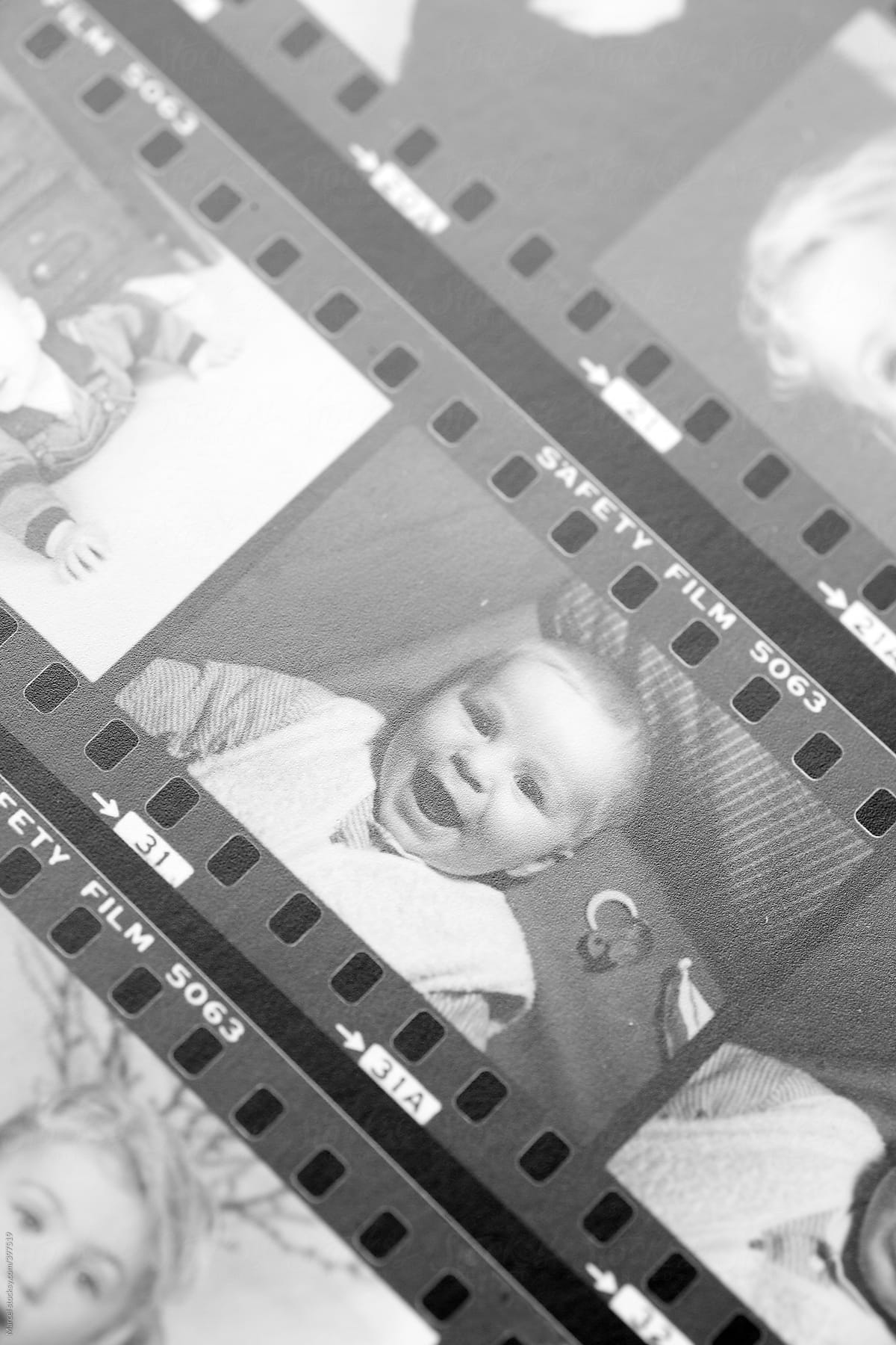 Contact sheet with baby boy photo