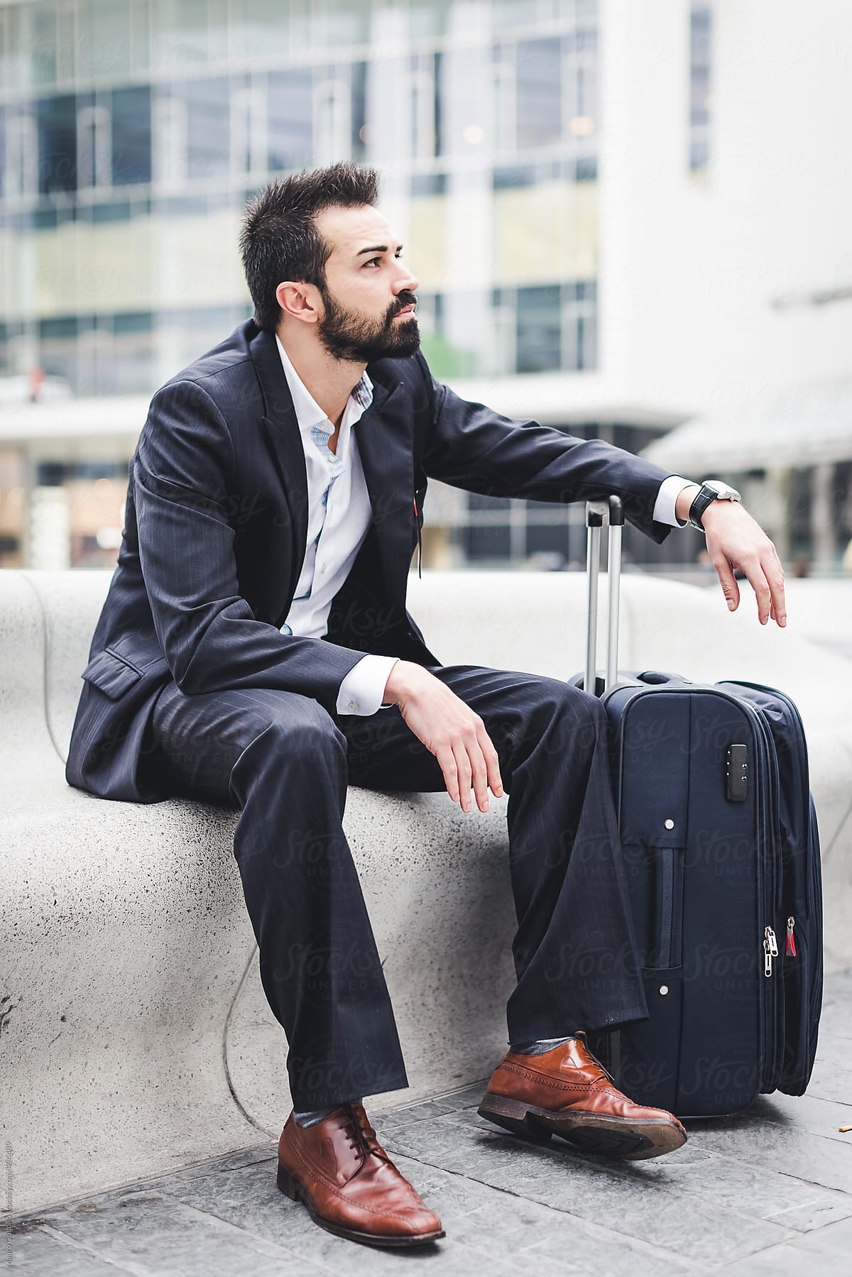 Businessman waiting for the flight