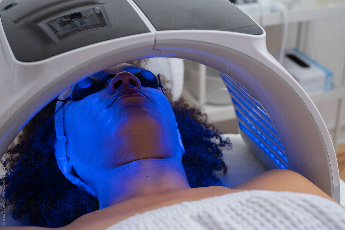 Woman Having A LED Light Therapy