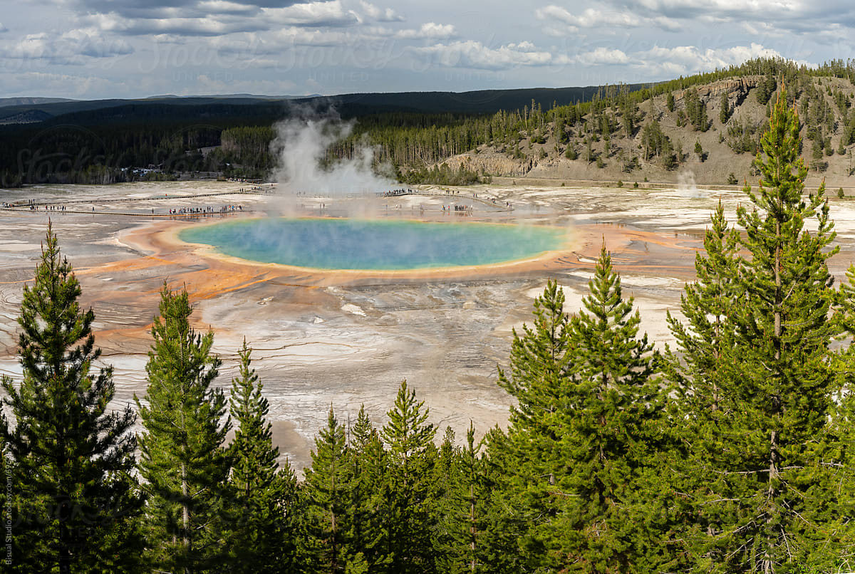 Grand Prismatic Spring steaming