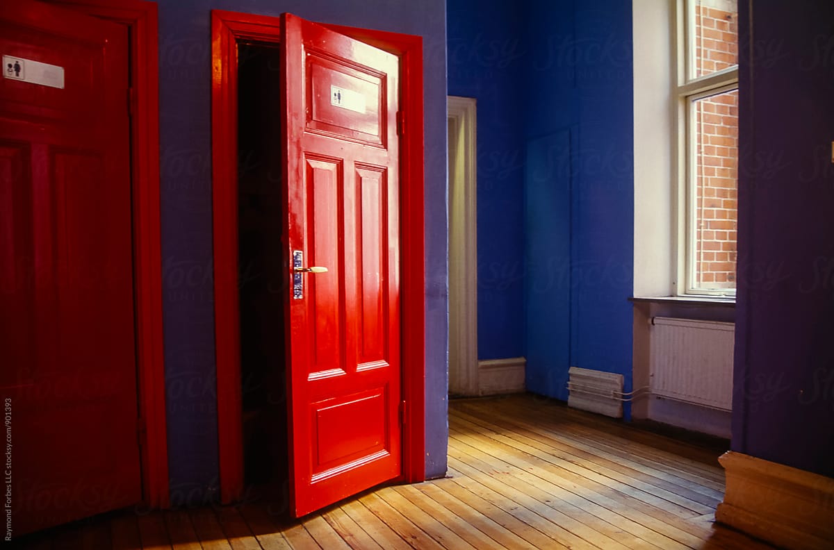 Open Red Door Foyer