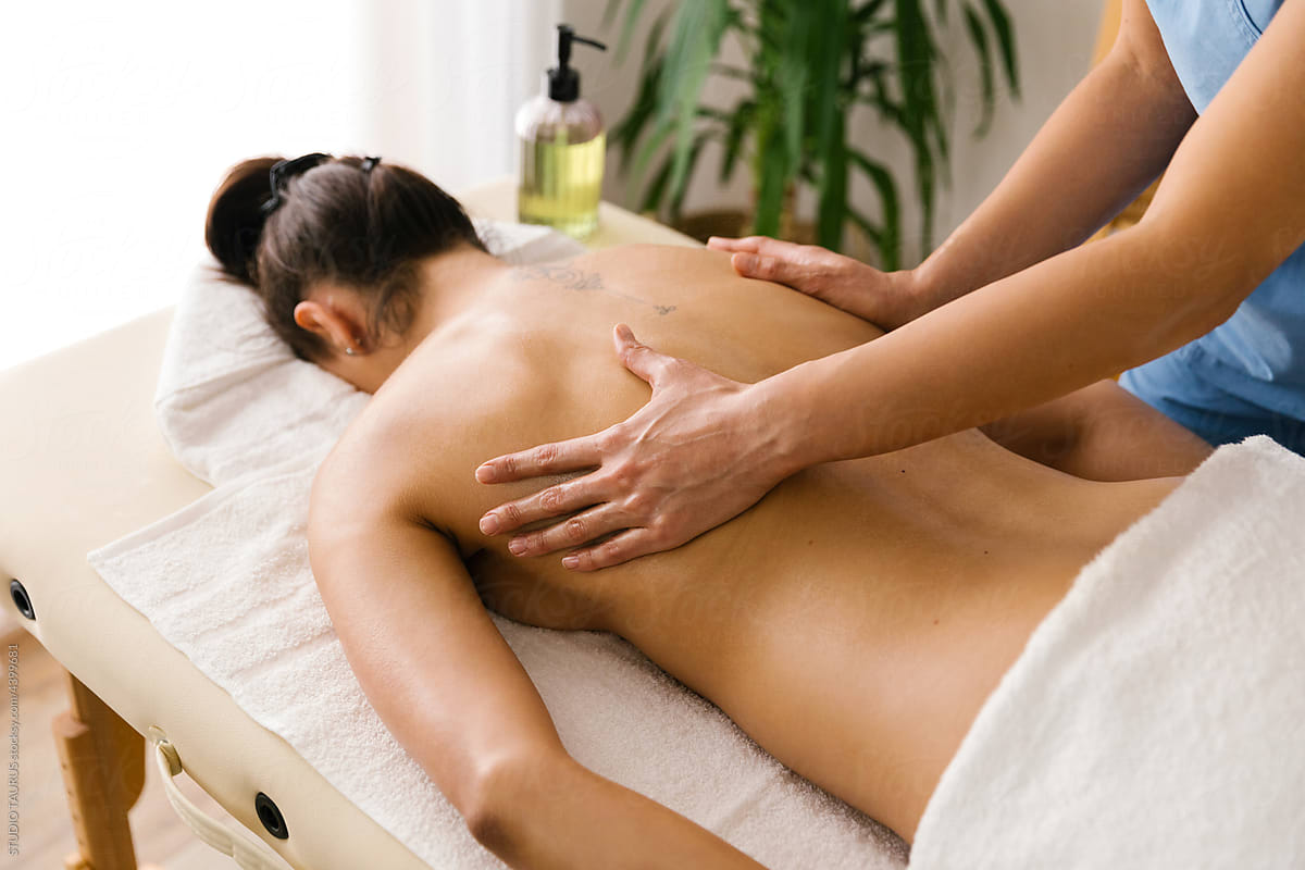 Woman having a professional massage
