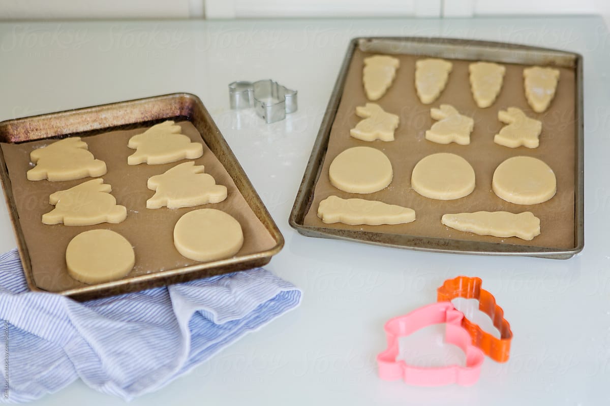 Easter Cookies on Baking Sheet