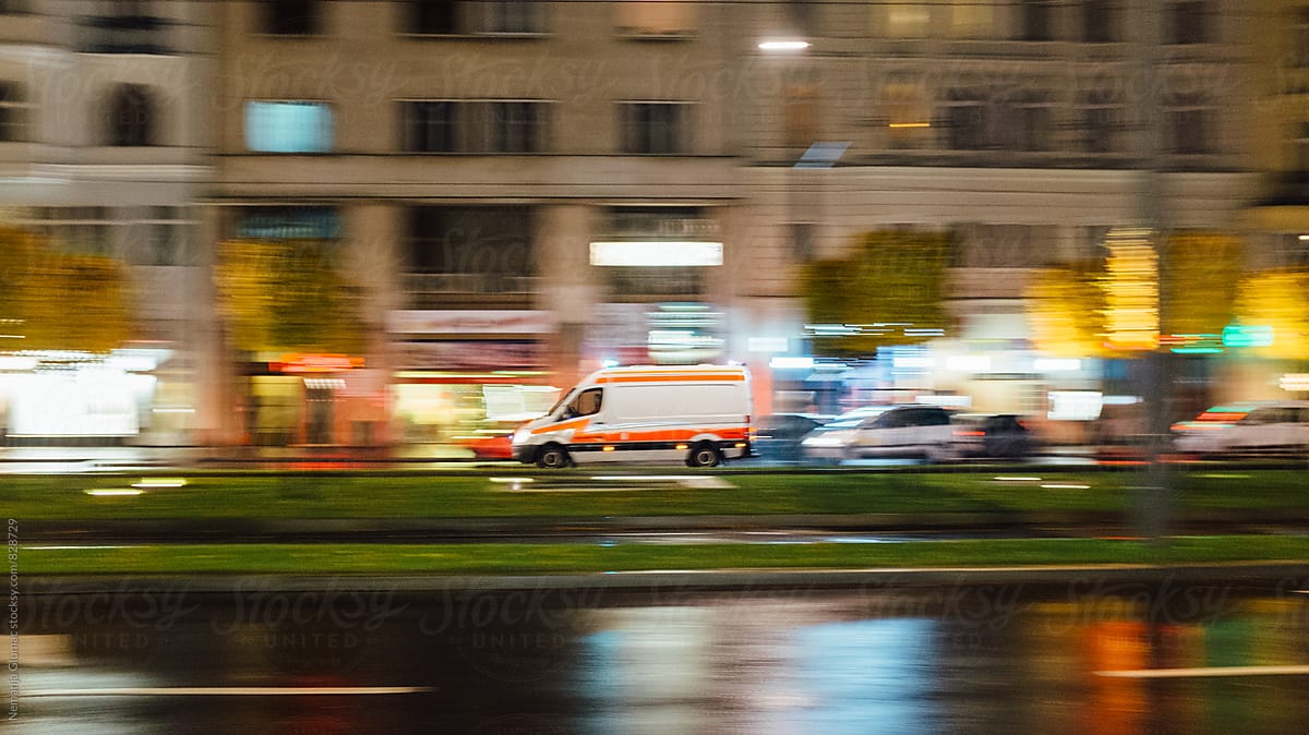 Ambulance Van in High Speed