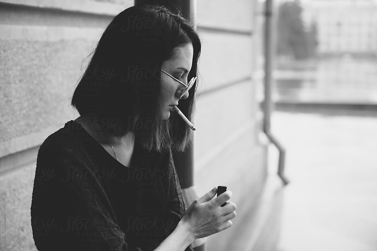 Portrait Of The Real Babe Woman Smoking By Stocksy Contributor Alexey Kuzma Stocksy