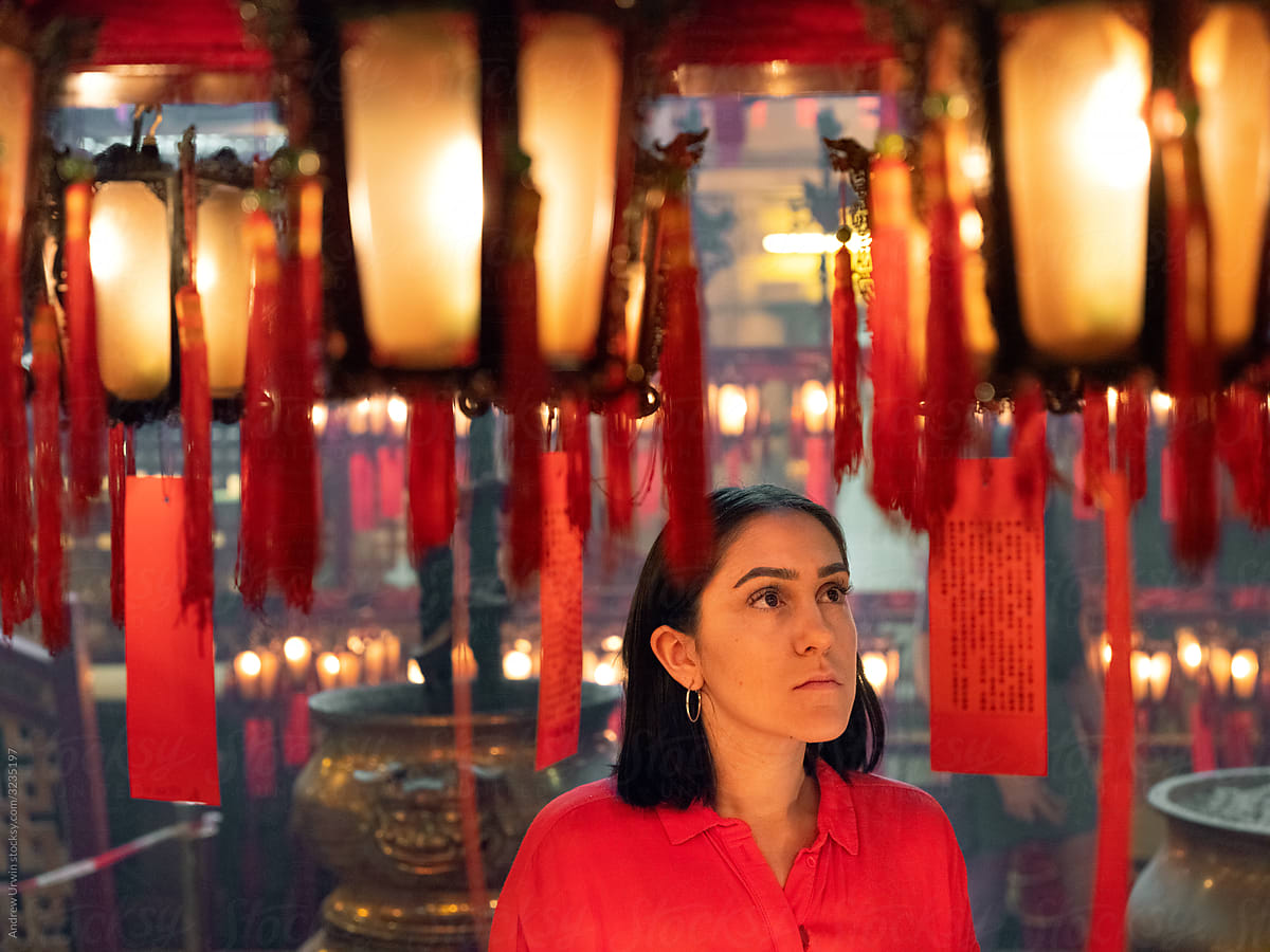 Prayer lanterns in Man Mo Temple, Hong Kong
