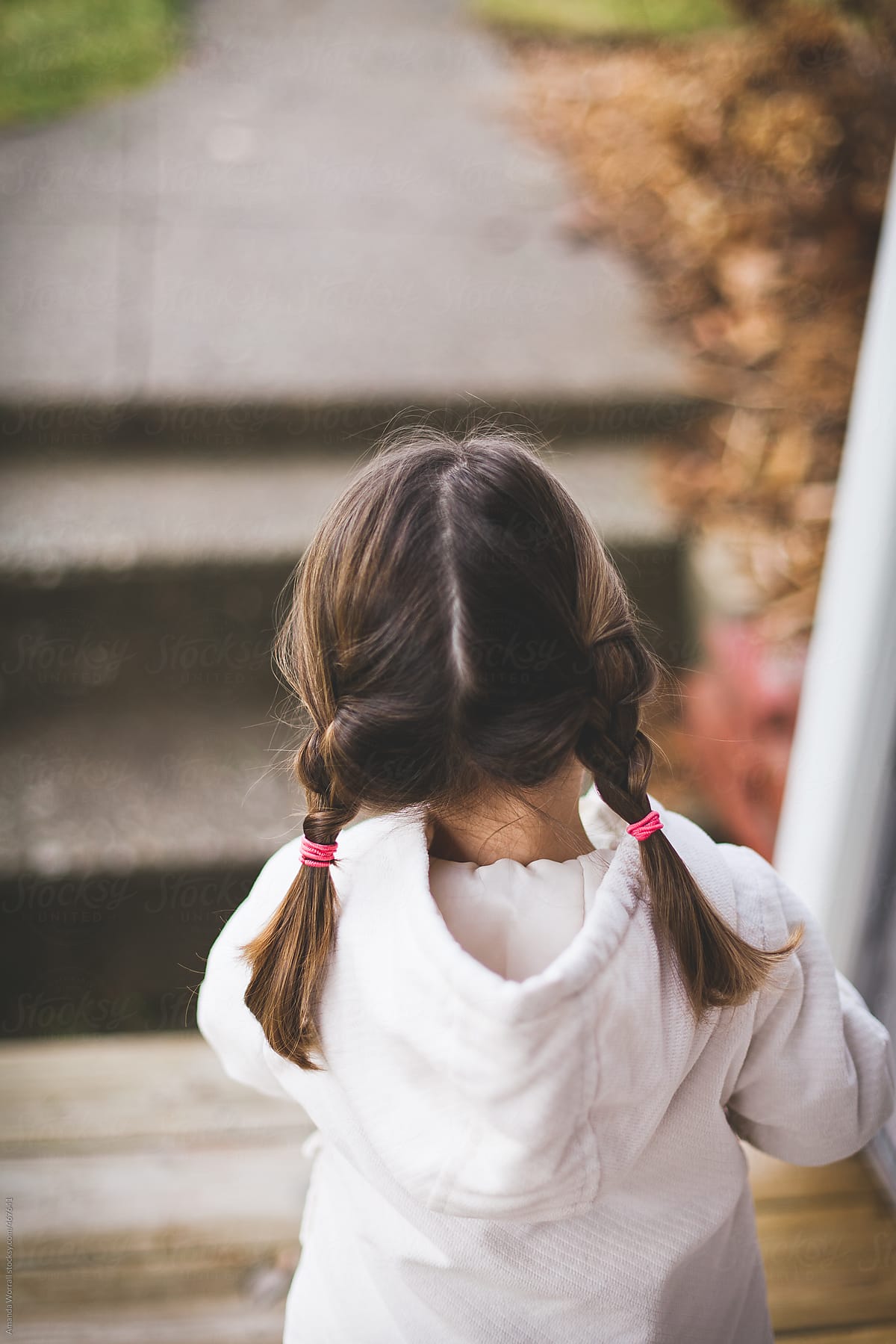 Back View Of Little Girl With Braids By Amanda Worrall