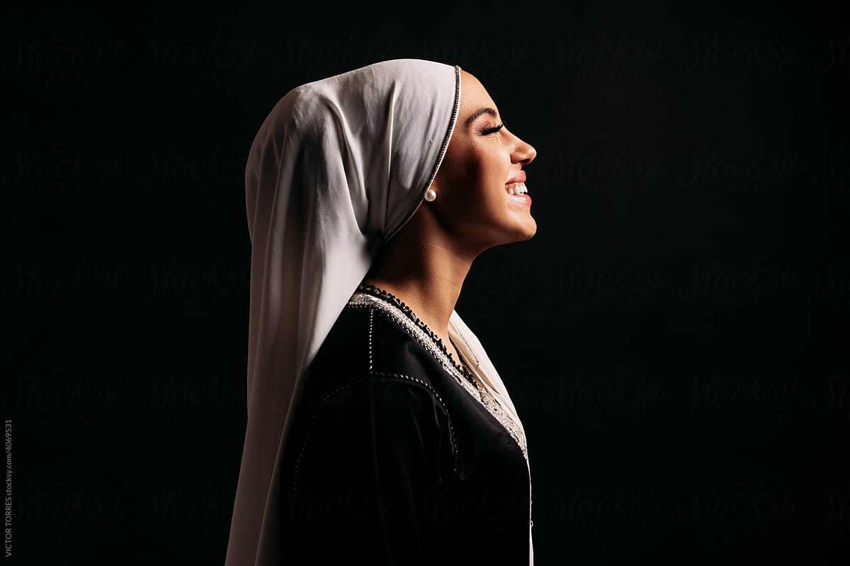 Stylish Islamic woman in headscarf