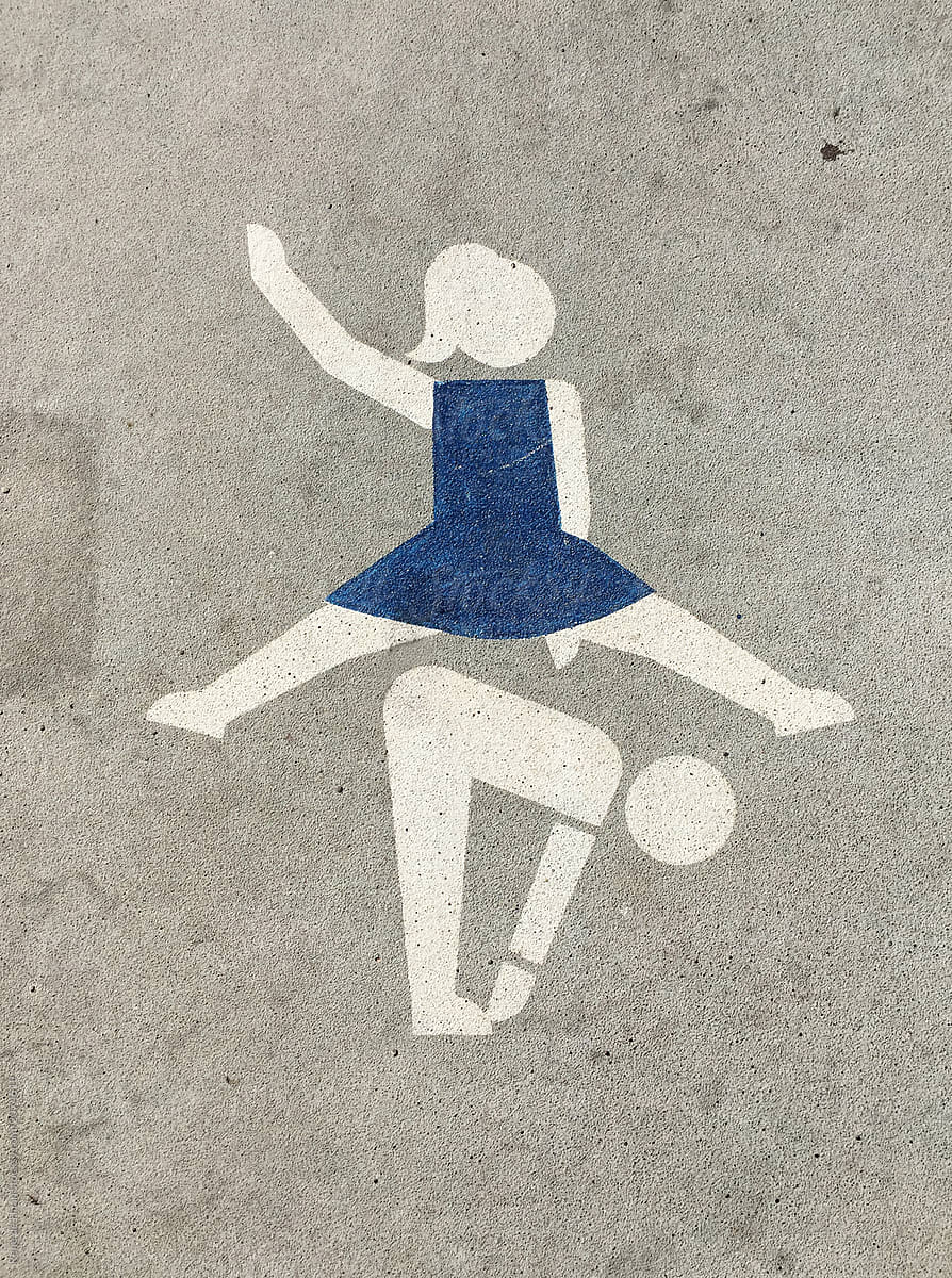playful sign on concrete floor