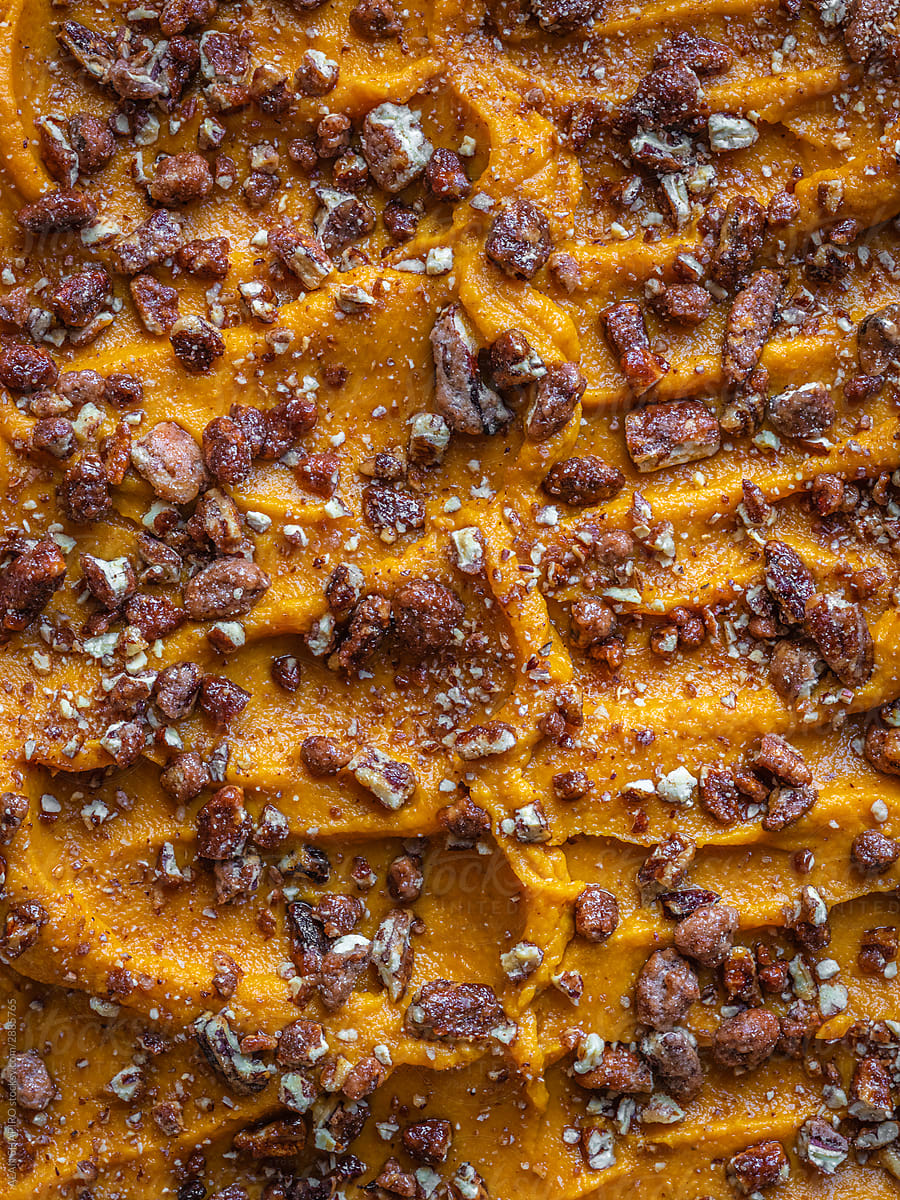 Sweet potatoes and candied pecans