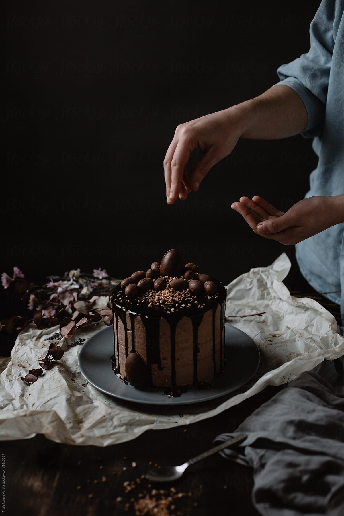 easter dark chocolate egg cake
