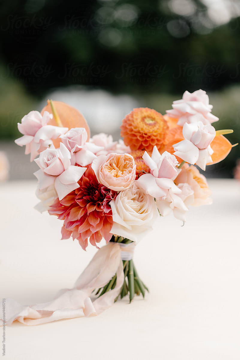 Asymmetrical flower Bouquet in modern style
