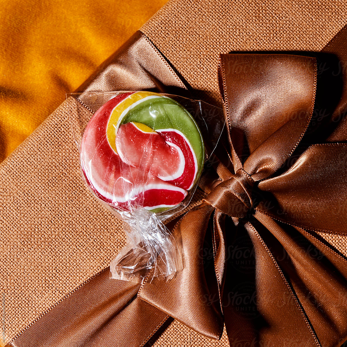 lollipop on a gift box