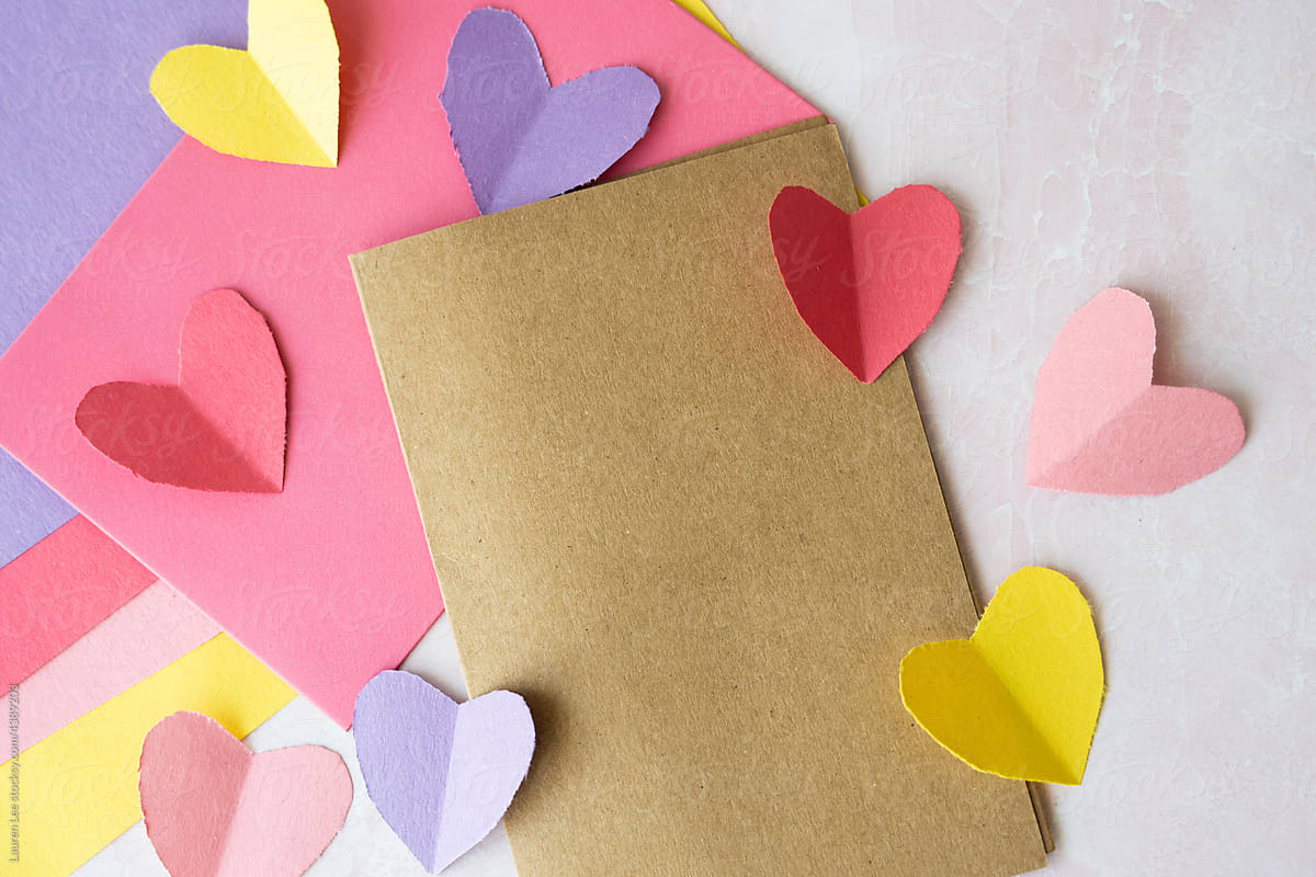 Blank card with hearts