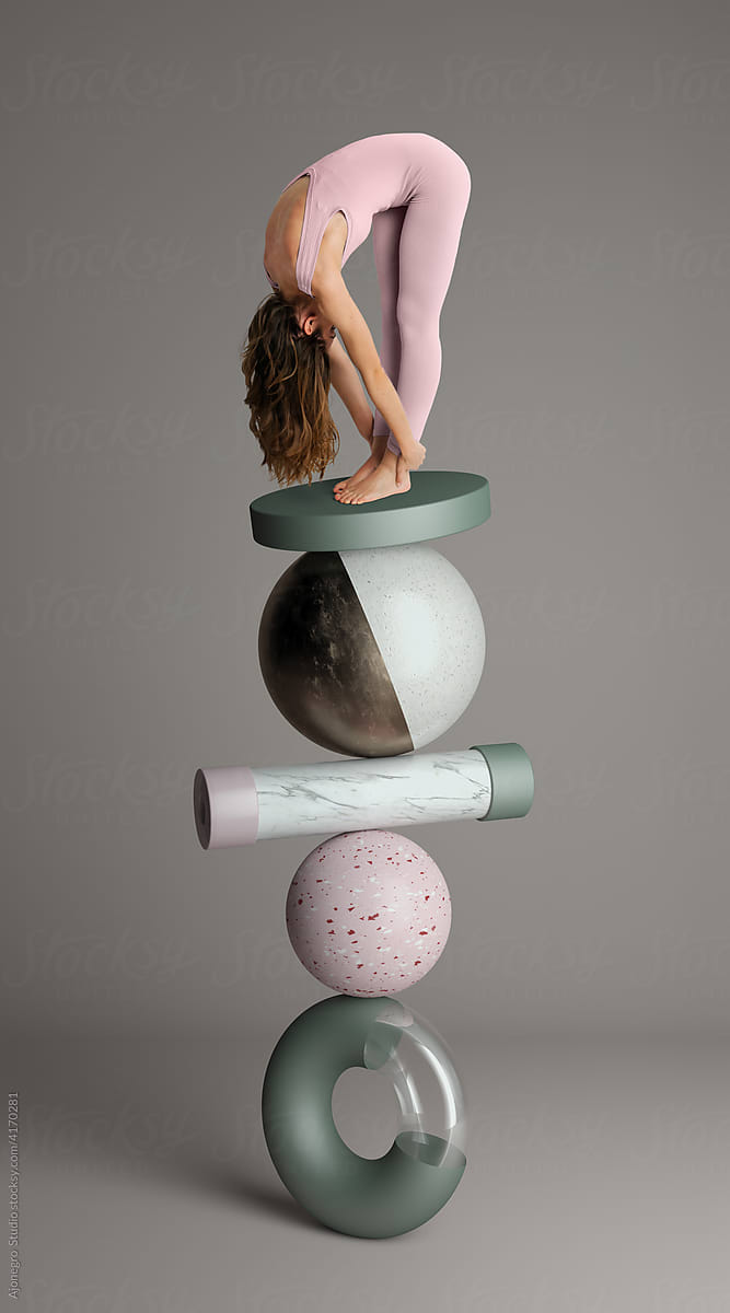 Balancing woman