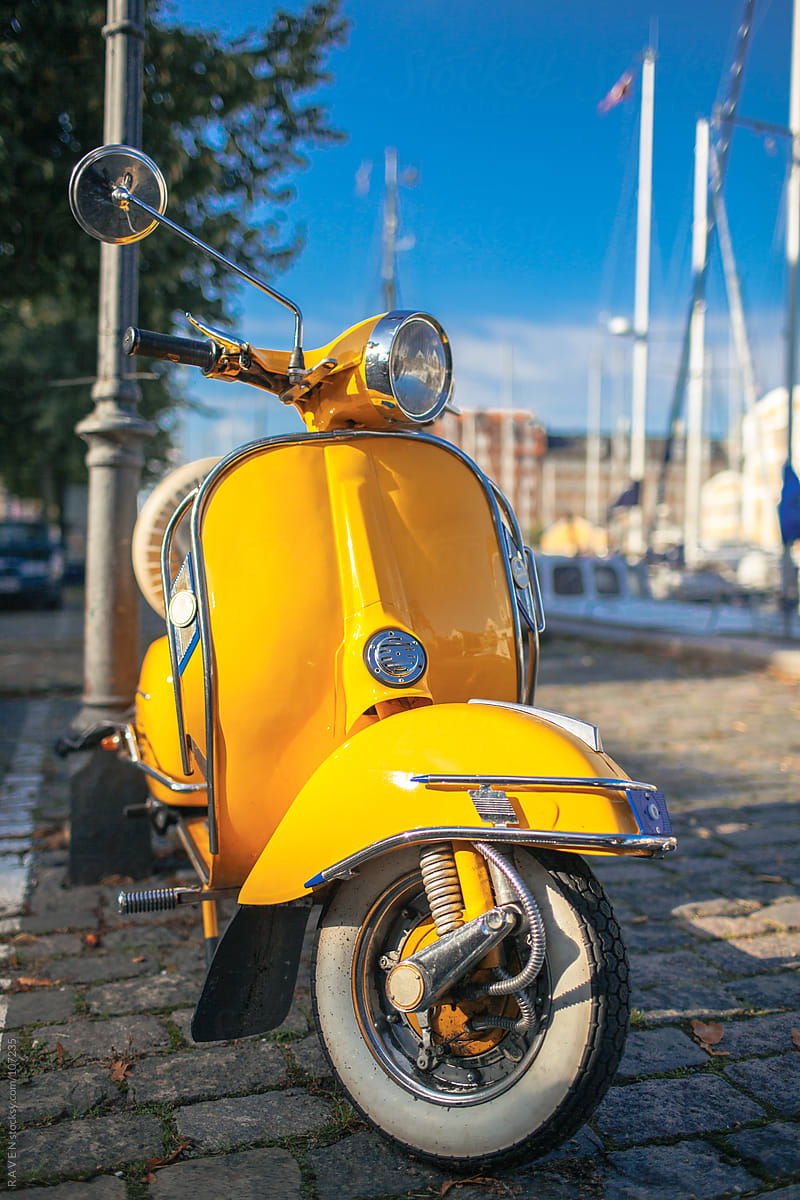 yellow scooter