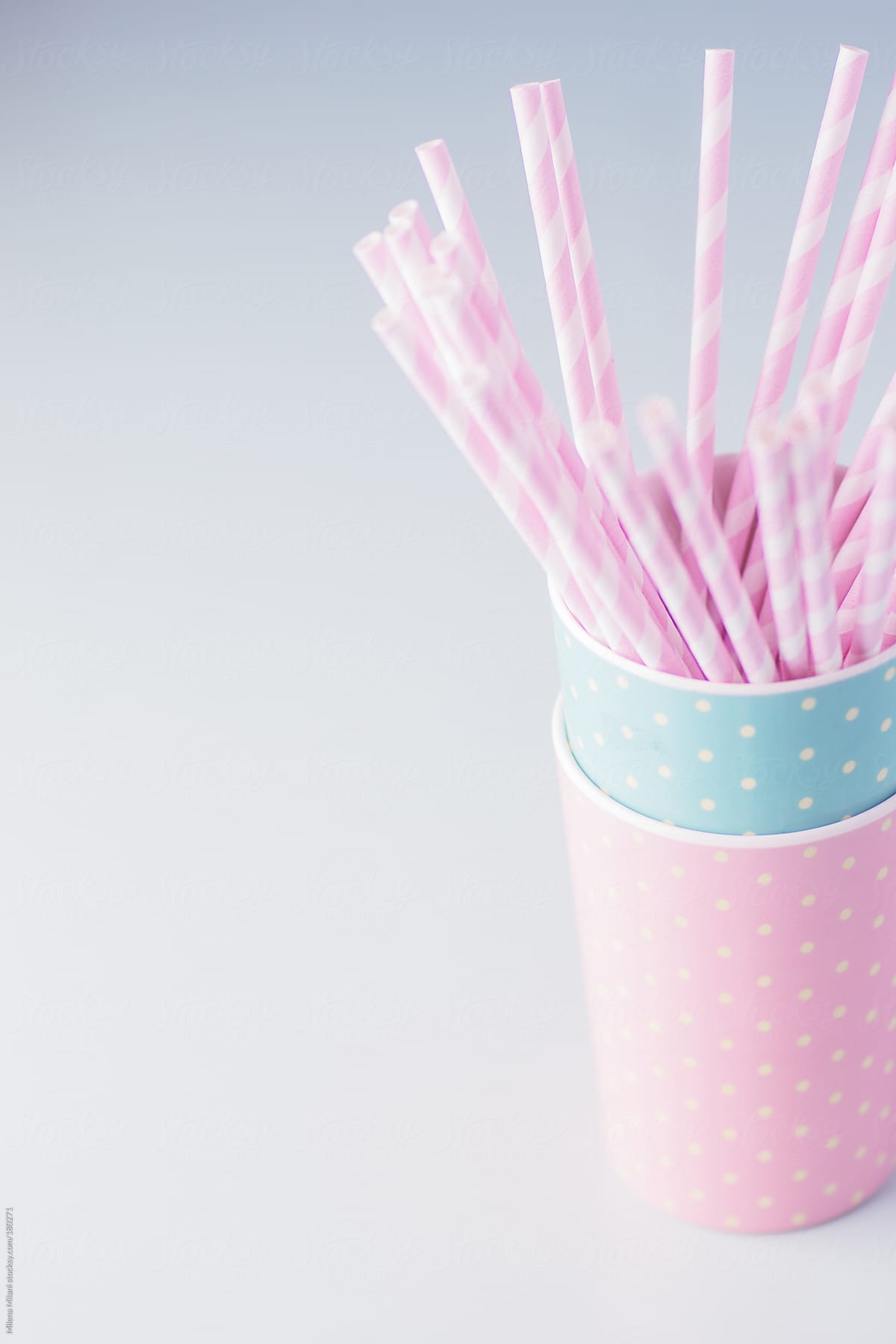 Pink paper straws