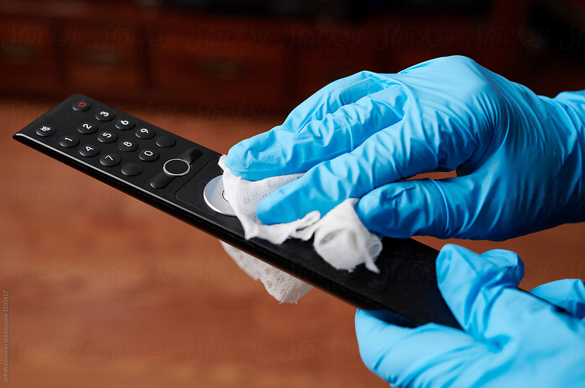 Wiping TV Remote in House for Virus